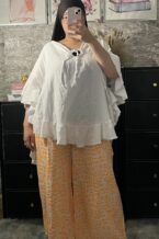Pantalon Léo orange gaze de coton