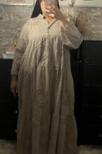 Robe Jasmine taupe gaze de coton