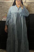 Robe Jasmine bleu gaze de coton