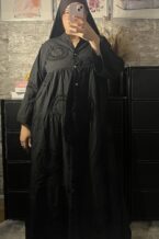 Robe Jasmine noir gaze de coton