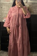 Robe Jasmine rose gaze de coton