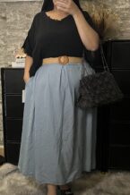 Jupe Jenna bleu clair tencel