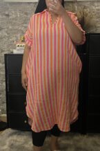 Robe tunique Aliya orange gaze de coton